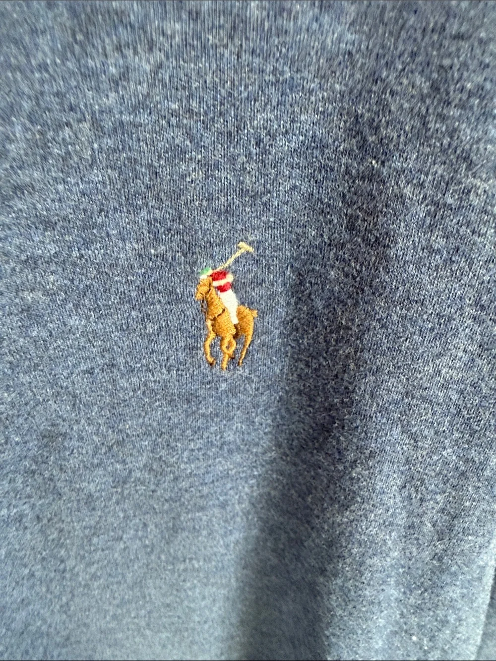 Ralph Lauren Long-Sleeve Polo in Heather Navy with Embroidered Pony